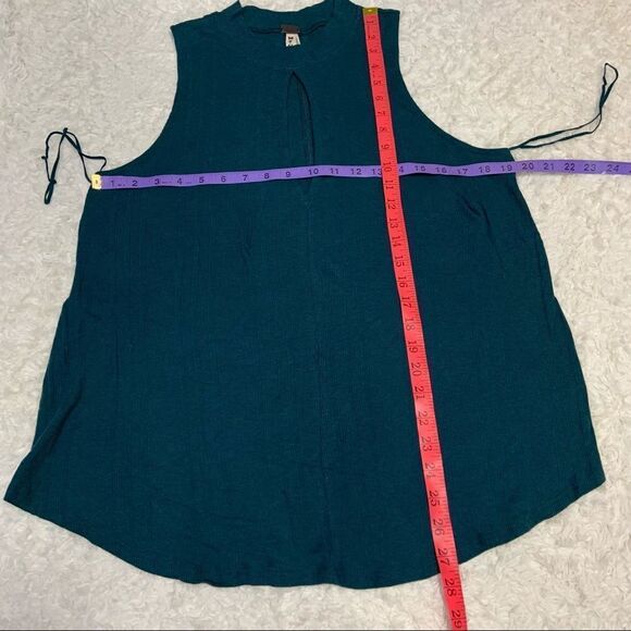 🆕 Free People We The Free Faye Ribbed Tank Top in Turquoise - Picture 3 of 5